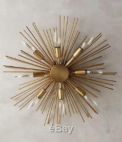 $898 New Anthropologie Gold Starburst Wall Sconce Lighting