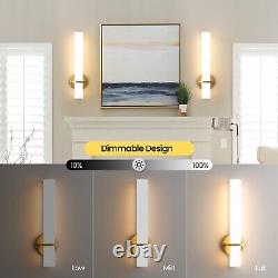 AIJIASI Gold Wall Sconces Set of Two Dimmable Modern Sconces Wall Lighting