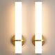 AIJIASI Gold Wall Sconces Set of Two Dimmable Modern Sconces Wall Lighting 18W