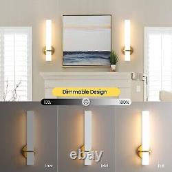 AIJIASI Gold Wall Sconces Set of Two Dimmable Modern Sconces Wall Lighting 18W