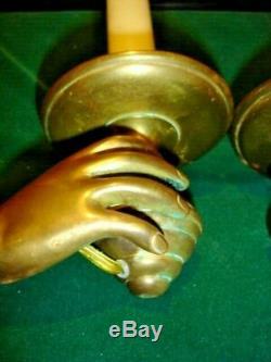 ANTIQUE FRENCH BRONZE WOMAN HANDS FIGURINE sconces wall lights