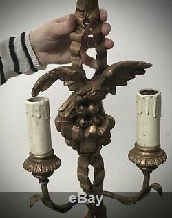 ANTIQUE FRENCH ROCOCO-STYLE WALL CANDLE SCONCE. GILDED GESSO. EARLY 2Oth c