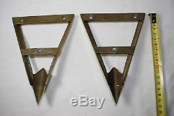 ART DECO 1930s STYLE PAIR WALL LAMP SCONCES SHADE GOLDEN BRASS AND GLASS