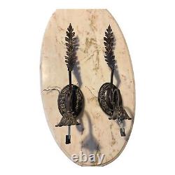 A Pair Metal Large Wall Feather Leaf 2x Sconce Sconces Lights