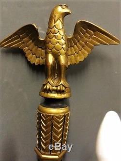 A Pair Of Original Vintage Empire Style Gold & Black Eagle Sconce Wall Lights