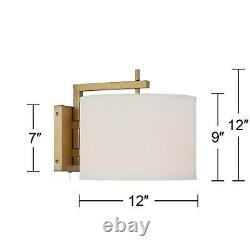 Adair Warm Brass Plug-In Wall Lamps Set of 2