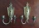 Antique 1920's Brass Art Deco Sconce Wall Vintage Light Fixtures, Old Hollywood