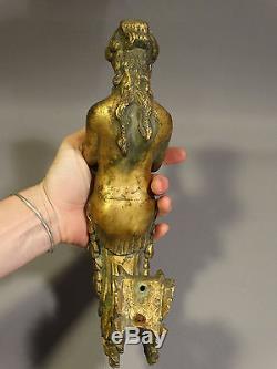 Antique ART NOUVEAU Era BRONZE Figural NUDE LADY MERMAID STATUE Lamp WALL SCONCE