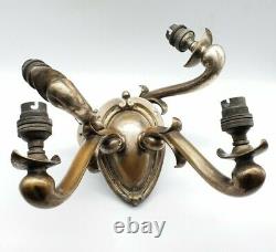 Antique Art Deco Sconce Wall Lights c1920 Salvaged Reclaimed Chrome Gilding