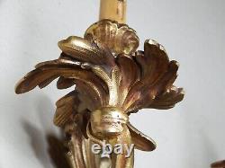 Antique Art Nouveau Gilded Two Arm Wall Sconces Twisting Vine