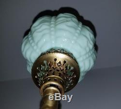 Antique Brass Gas Light Wall Sconce Dated 1903 With Nice Welsbach Shade. Mint