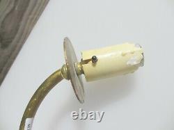 Antique Brass Gas Wall Lights Lamps Old Victorian Leaf Rococo Art Nouveau Flower