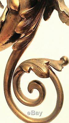 Antique Brass Victorian Sconce/ Cherub Gas Wall Sconce/ Mermaid Figurehead