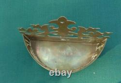 Antique Brass Wall Heart Shelf Sconce Bed Crown Planter Hand Crafted Italy