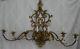 Antique Italian Tole Gold Gilt Wide Electric Wall Sconce