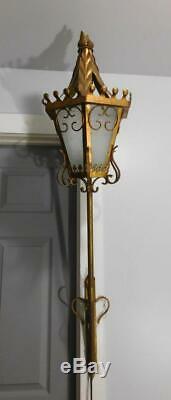 Antique Italian Tole Gothic Torchiere Wall Sconce Spanish Revival 21''High