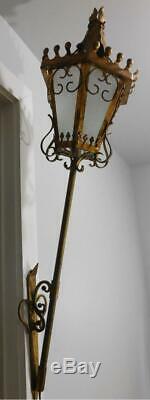 Antique Italian Tole Gothic Torchiere Wall Sconce Spanish Revival 21''High