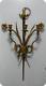 Antique Lg Vtg Italian Tole Wall 3 Candlestick Sconce With Sword Flower Bow
