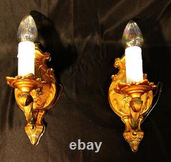 Antique Markel Style Wall Sconce Bronze Candelabra Light Fixture Set of Two