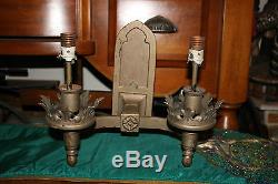 Antique Medieval Gothic Religious Wall Sconce Light Fixture-#4-Double Light