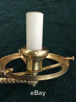 Antique Original Gas Wall Sconce With Beautiful Etched Glass Shade