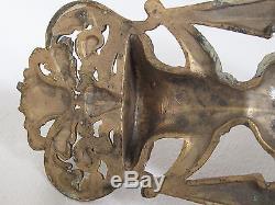 Antique Pair Bronze / Brass Wall Sconces Ornate and Fine Quality