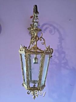 Antique Pair Of Two Sconces (wall Lamps) In Lantern Style