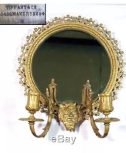 Antique Tiffany & Company Bronze Wall Mirror Sconce