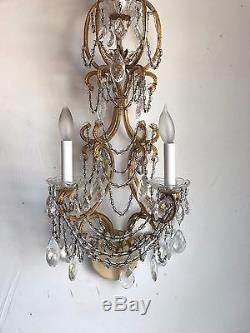 Antique Vintage Crystal Wall Sconce from Marlboro Man Estate in AZ