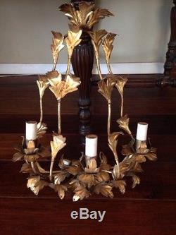 Antique Vintage Italian Three Arm Electric Lighted Wall Sconces Beautiful Pair