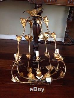 Antique Vintage Italian Three Arm Electric Lighted Wall Sconces Beautiful Pair