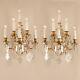 Antique crystal sconces 19th century French Baccarat bronze wall lamps a pair