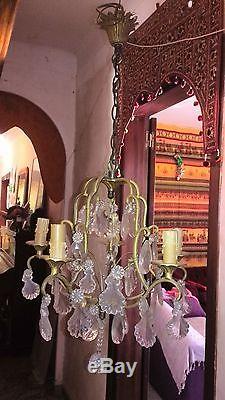 Antique french bronze chandelier 19TH ceiling light with 2 wall sconces lights