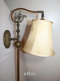 Antique ornate 1800's Victorian gilt brass gas electrified wall sconce fixture