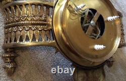 Antique set 2 Bronze & 24K Gold Gilt Wall Sconces lights french empire electric