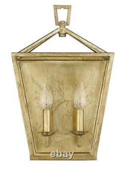 Antiqued Gold Open Lantern Wall Sconce Fixture 17 H ADA staircase 2 Light NEW