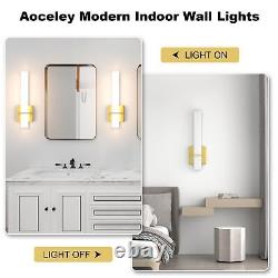Aoceley Gold LED Wall Sconces Set of Two, 18W 3000K Dimmable Wall Light with A