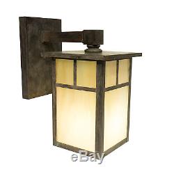 Arroyo Craftsman Oxidized Bronze Outdoor Wall Mount Light Sconce Gold Glass
