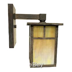 Arroyo Craftsman Oxidized Bronze Outdoor Wall Mount Light Sconce Gold Glass