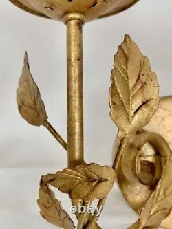 Arte De Mexico 1980s Antique Gold Wall Sconces with Matching Shades