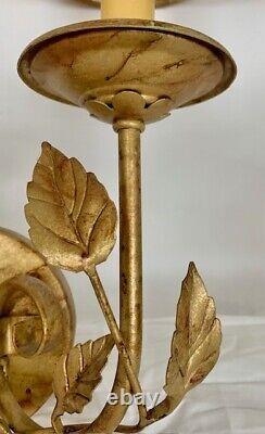 Arte De Mexico 1980s Antique Gold Wall Sconces with Matching Shades