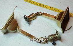 Arts and crafts, brass wall sconces, lights, 1910's, mission style, globe