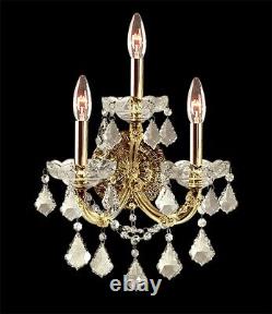 Asfour Crystal Wall Sconce Maria Theresa Bedroom Dining Room Gold 3 Light 22