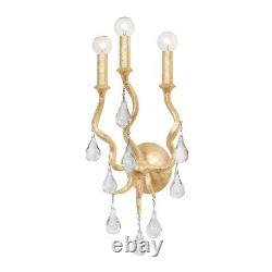 Baldwin Limes3 Light Wall Sconce-24 Inches Tall and 11.25 Inches Wide Gold Leaf