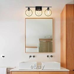 Bathroom Vanity 3 Light Fixture Sconce Modern Wall Black Gold Metal Indoor Decor