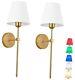 Battery Operated Wall Sconces Set of 2, with Remote Control Dimmable Indoor Gold