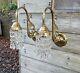 Beautiful French Style Shiny Brass Wall Lights / Downlights Strings of Crystals