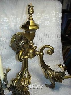 Beautiful Ornate Antique French Victorian Wall Sconce Lamp Light