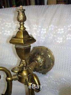 Beautiful Ornate Antique French Victorian Wall Sconce Lamp Light