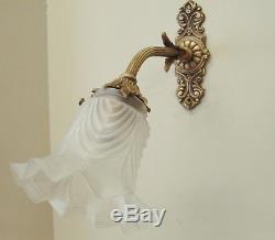 Beautiful Pair Antique Swan Neck Sconces Wall Lights Lamps Appliques Anciennes